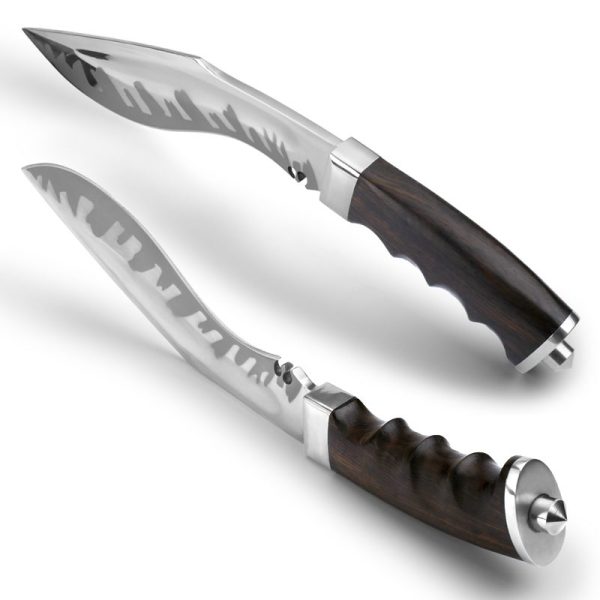 图 7 GT005 Broken Blade and Sycophant Curved Knife Wooden Handle Leather Sheath