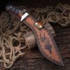 图 8 GT021 Black Big Dog Curved Knife Wooden Handle Leather Sheath