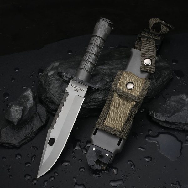 图 8 LS082 M9 (Silver/Black) Long Fixed Blade Knife G10 Handle K Scabbard