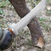 LS066 Preshan / Climber Extended Edition Long Fixed Blade Knife Wooden Handle Leather Sheath