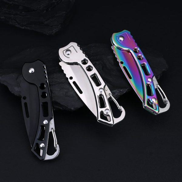 FB004 Folding Blade Knife Stainless steel Handle(Black, Silver, Colorful）