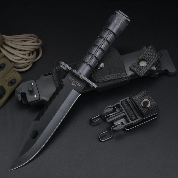 图 9 LS082 M9 (Silver/Black) Long Fixed Blade Knife G10 Handle K Scabbard