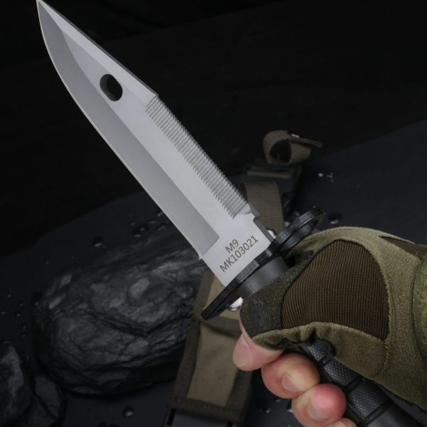 图 9 LS082 M9 (Silver/Black) Long Fixed Blade Knife G10 Handle K Scabbard