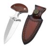 图1 英版 SC003 Brown Hand Thorn Push Dagger Wooden Handle Leather Sheath