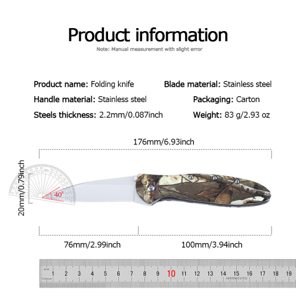 图2 FB007 Karshaw 1660 camouflage Folding Blade Knife Plastic Handle