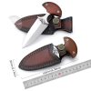 图3 英版 SC003 Brown Hand Thorn Push Dagger Wooden Handle Leather Sheath