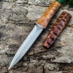 DE019 Bamboo Double-edged Knife Wooden Handle Wooden knife set