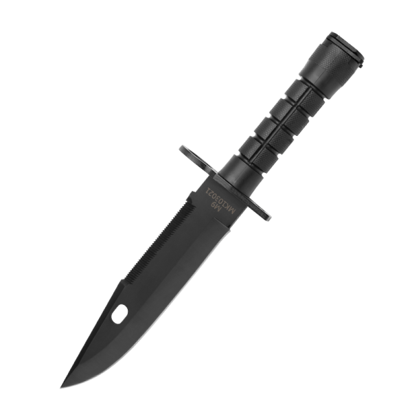 未 白底 LS082 M9 (Silver/Black) Long Fixed Blade Knife G10 Handle K Scabbard